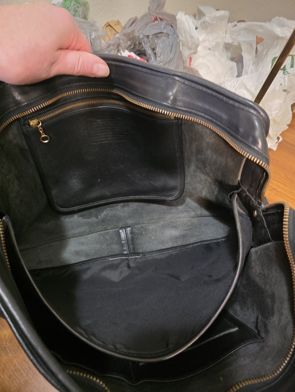 Coach Vintage 93" Embassy Black Leather Briefcase with -Brass Hardware - Picture 6 of 8